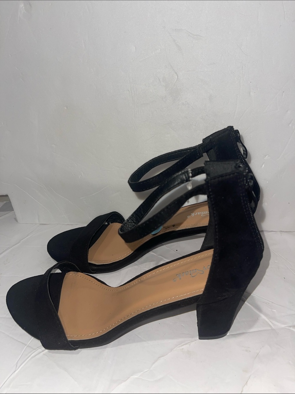 Classic Black Ankle-Strap Block Heels for Women